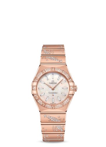 Omega Constellation Manhattan 28 Quartz Sedna Gold / MOP - Diamond / Diamond
